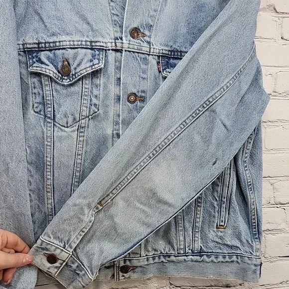 Vintage 90s Levis 70507 Jean Jacket Mens M Denim Classic Fit Trucker Flawed